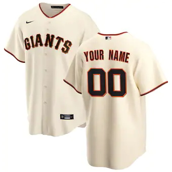 mens nike cream san francisco giants home replica custom je